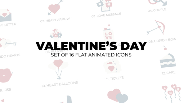 Valentine's day - Set of 16 Animation Icons
