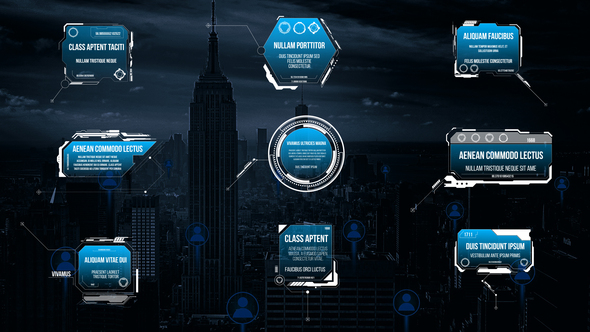 Modern HUD Call Outs Infographics template preview