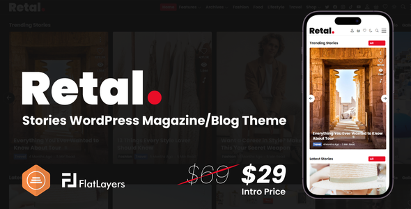 Retal Nulled + Full Demos –  Stories WordPress Magazine/Blog Theme