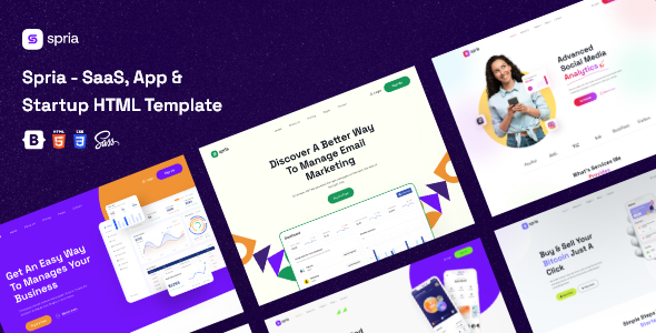 Spria - SaaS, App & Startup HTML Template