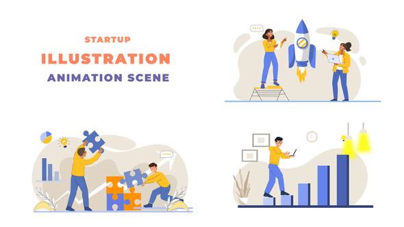 Business Startup Animation Scene
