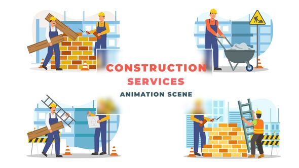 Construction Service Animated Scene