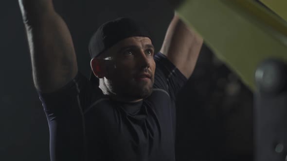 Fortitude Disabled Athlete in Wheelchair Lifting Blocks on Rack Machine Strength Training on Block alt