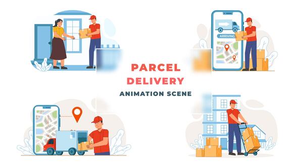 Parcel Delivery Animation Scene