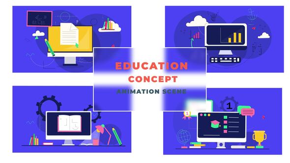Education Concept Animated Scene