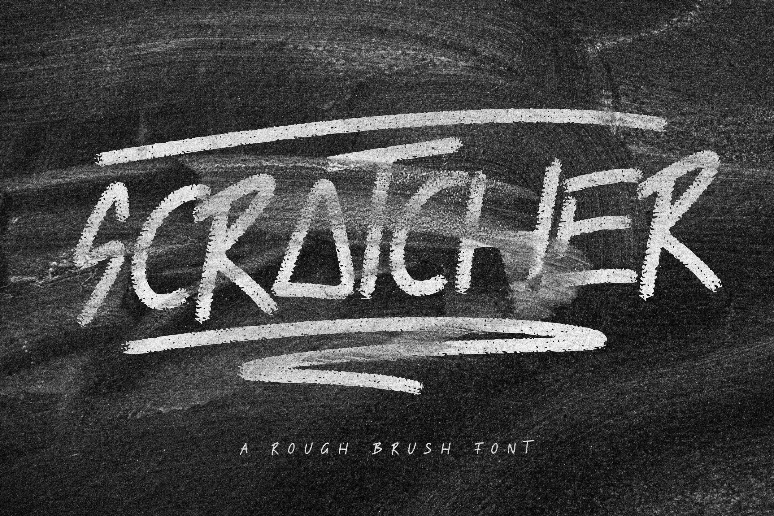 SCRATCHER - A Rough Brush Font, Fonts | GraphicRiver