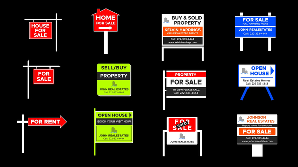 Real Estates Sign Boards Elements template preview
