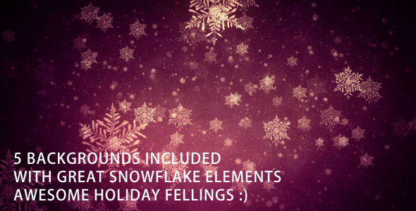 Backgrounds With Snowflake Elements - 5 pack