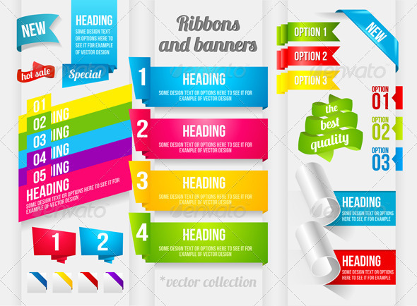 Ribbon and Banner Collection - Web Elements Vectors