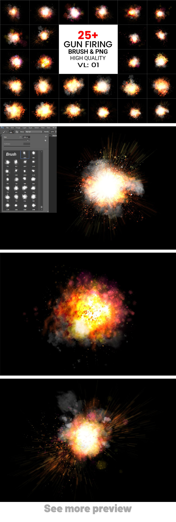 PS Gun Firing Brushes & Png Pack