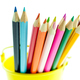 crayons in yellow bucket - PhotoDune Item for Sale