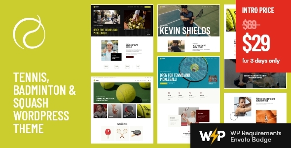 Racquet - Tennis, Badminton & Squash WordPress Theme