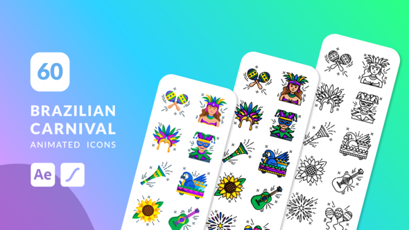Brazilian Carnival Animated Icons | After Effects