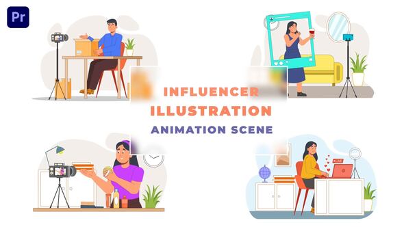 Influencer Illustration Animation Scene