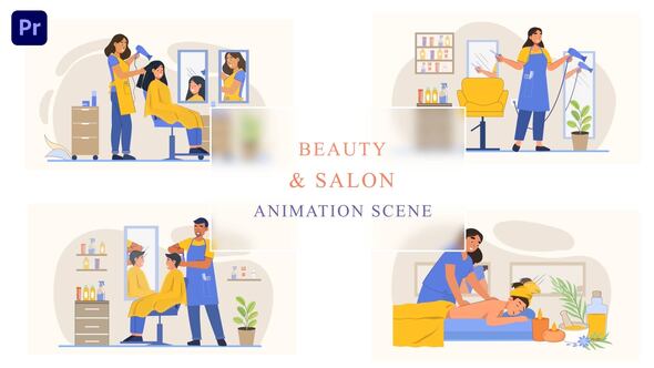 Beauty Unisex Salon Resizable Animation Scene
