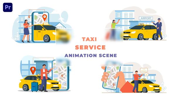 Online Book Taxi Service Explainer Animation Scene