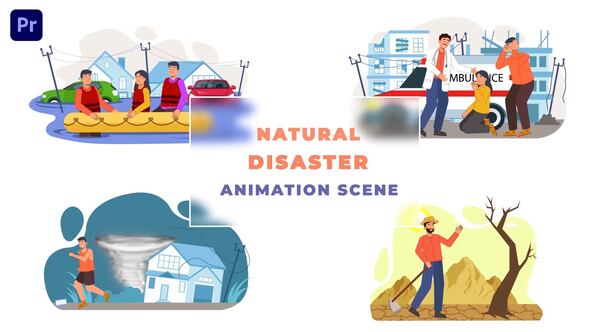 Natural Disaster Situation Animation Scene