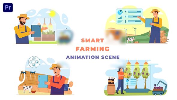 Smart Modern Farming Technology Animation Scene
