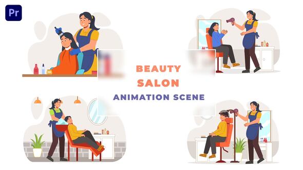 Ladies Beauty Salon Animation Scene