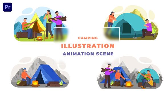 Weekend Camping Explainer Animation Scene
