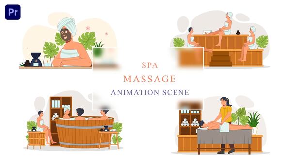 Girls Spa Massage Animation Scene