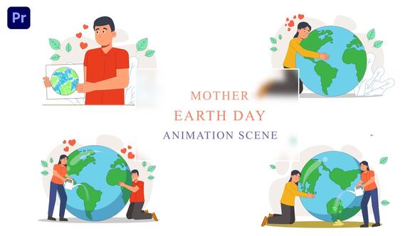 Mother Earth Day Concept Animation Scene