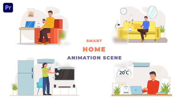 Smart Home Concept  Animation Scene