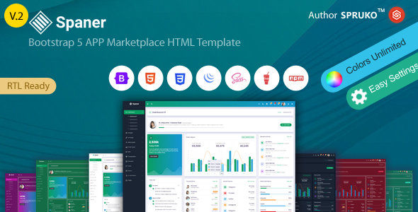 Spaner - Bootstrap Admin and Dashboard HTML Template