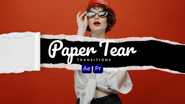 Paper Tear Transitions Elements template preview