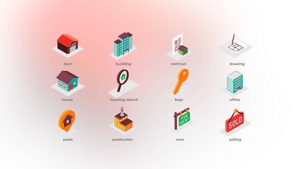 Real Estate - Isometric Icons