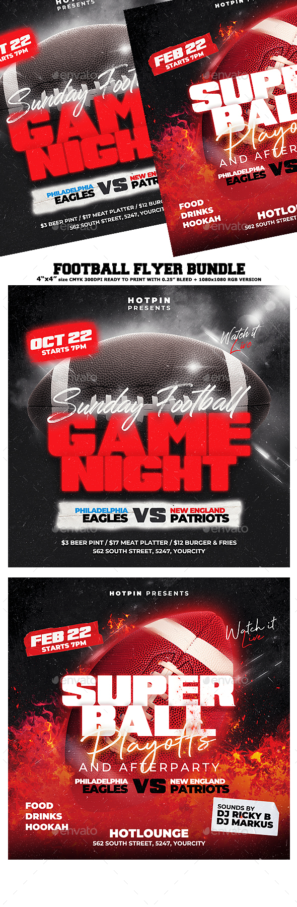 American Football Flyer Template Preview