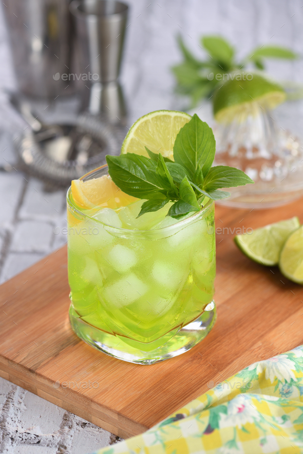 Thai basil smash cocktail Stock Photo by Apolonia PhotoDune