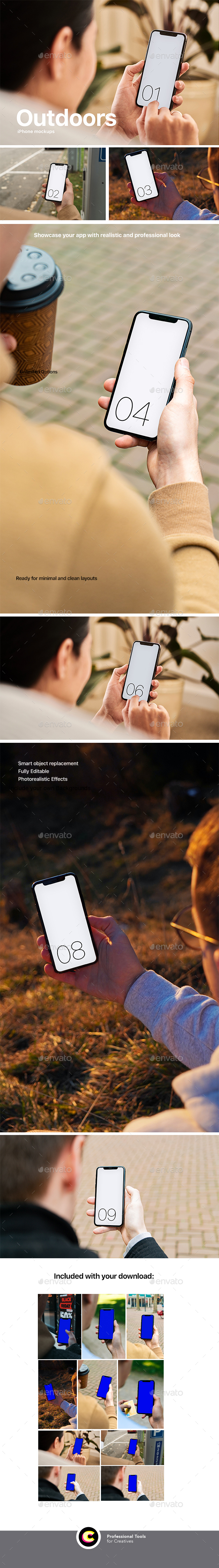 iPhone Mockups Psd Outdoors Scenes preview