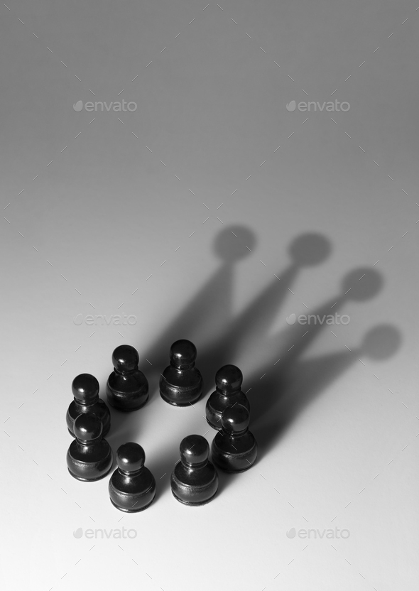 Group of black pawns - Stock Photo - Images