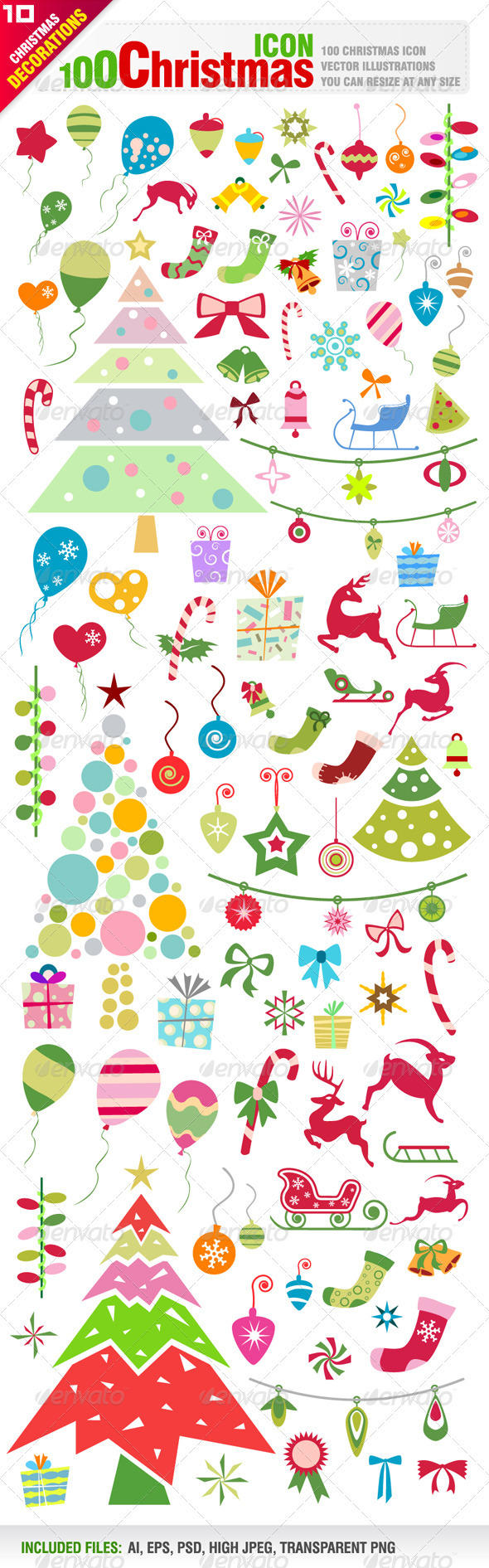 100 Christmas Icons - Christmas Seasons/Holidays
