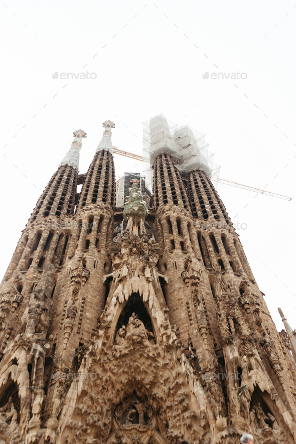 La Sagrada Familia - Catholic Church in Barcelona - Stock Photo - Images