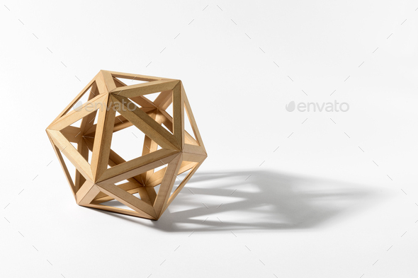 Icosahedron made of light wood
