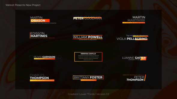 Gradient Lower Thirds | After Effects Elements template preview