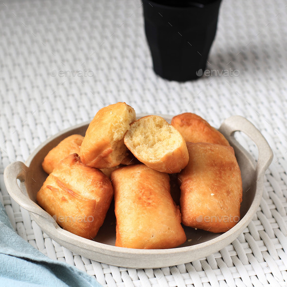 Indonesian Fried Bread Called Roti/Kue Bantal or Famous Name Odading ...