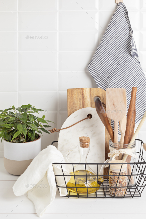 Eco friendly kitchen utensils and decoration, sustainable ethical