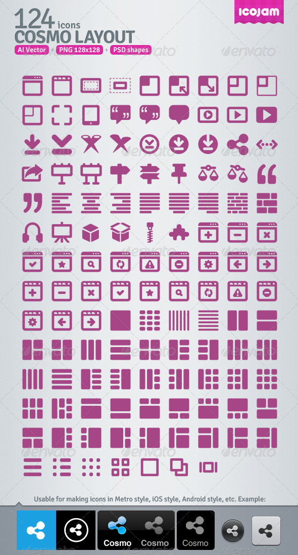 124 AI and PSD Layout Icons - Media Icons