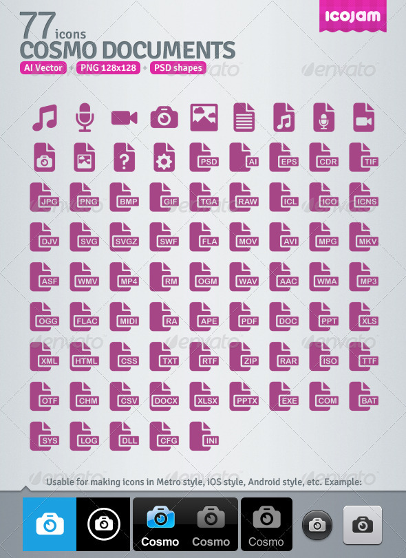77 AI and PSD Documents Icons - Media Icons