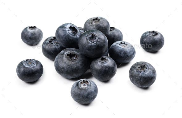 Blueberries on white background - Stock Photo - Images