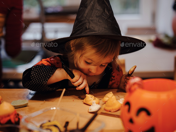 halloween holiday and childhood concept - Stock Photo - Images