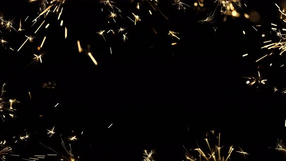 Frame of firework sparklers in slow motion alt