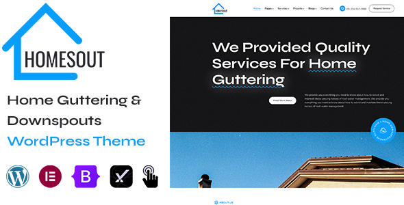 Homesout Nulled + Full Demos –  Home Guttering & Downspouts WordPress Theme