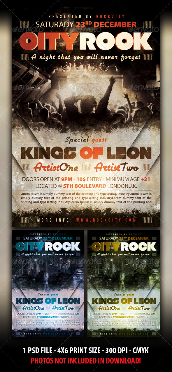 Rock City Party Flyer - Clubs & Parties Events