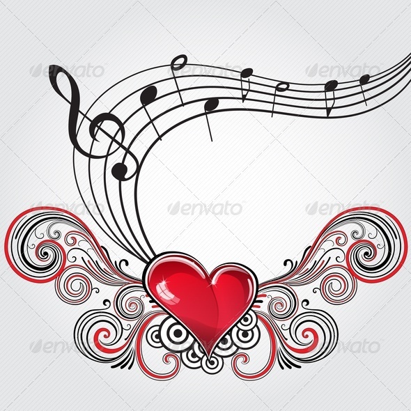 Grunge Music Heart - Miscellaneous Vectors