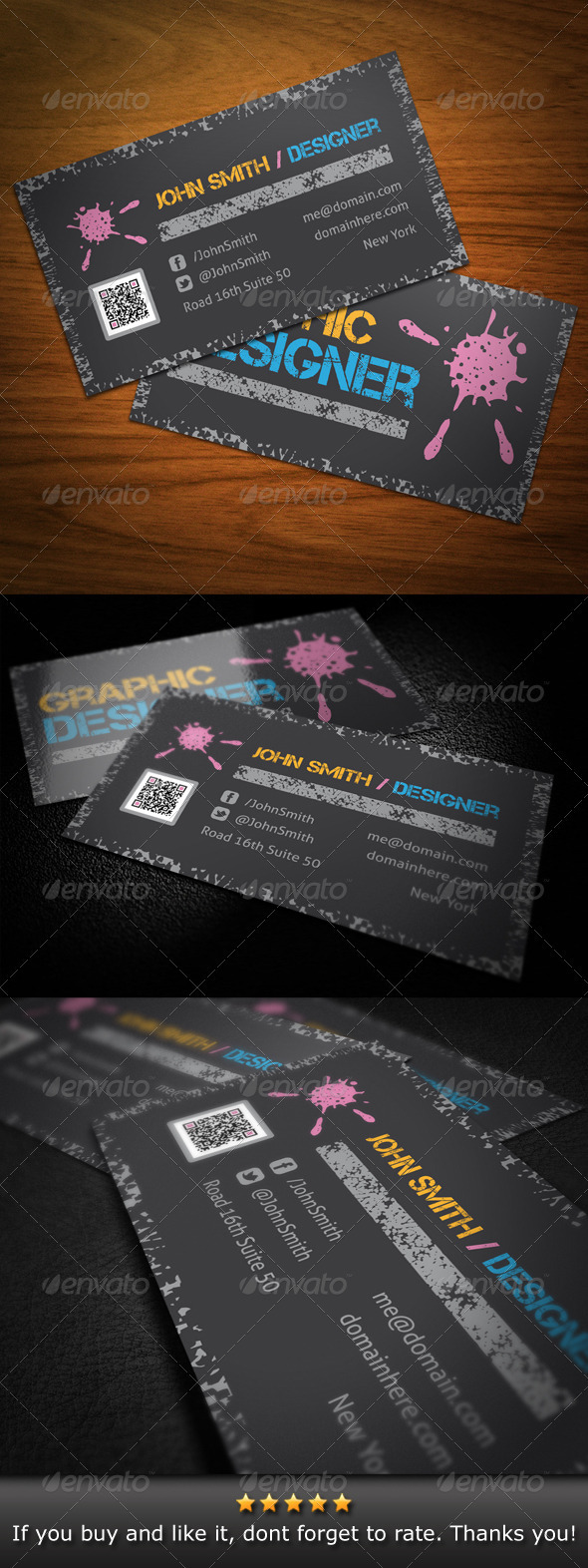 Grunge Graphic Designer Business Card - Grunge Business Cards
