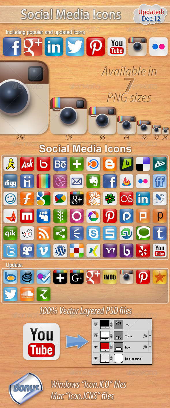 60 Social Media Icons - Media Icons